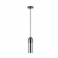 Smoky Glass Pearl Black Plated Top Cylinder Pendant Light E27's main image.