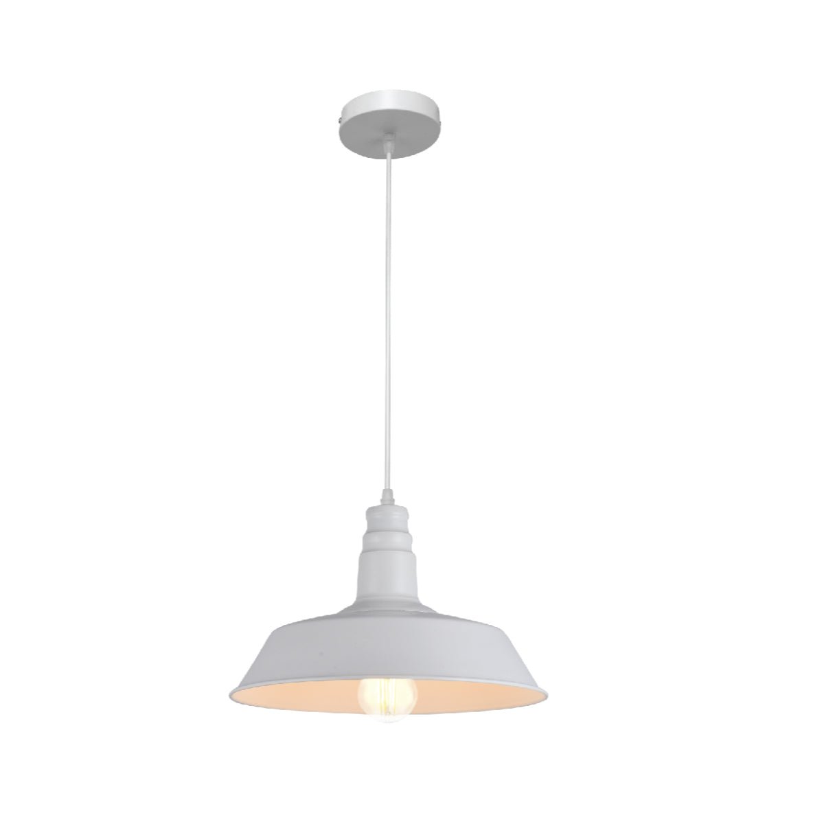 Main image of White Metal Step Pendant Ceiling Light with E27 | TEKLED 150-15038