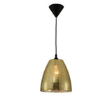 Jupiter Chrome-Gold-Copper Cone Glass Pendant Ceiling Light E27 Fitting