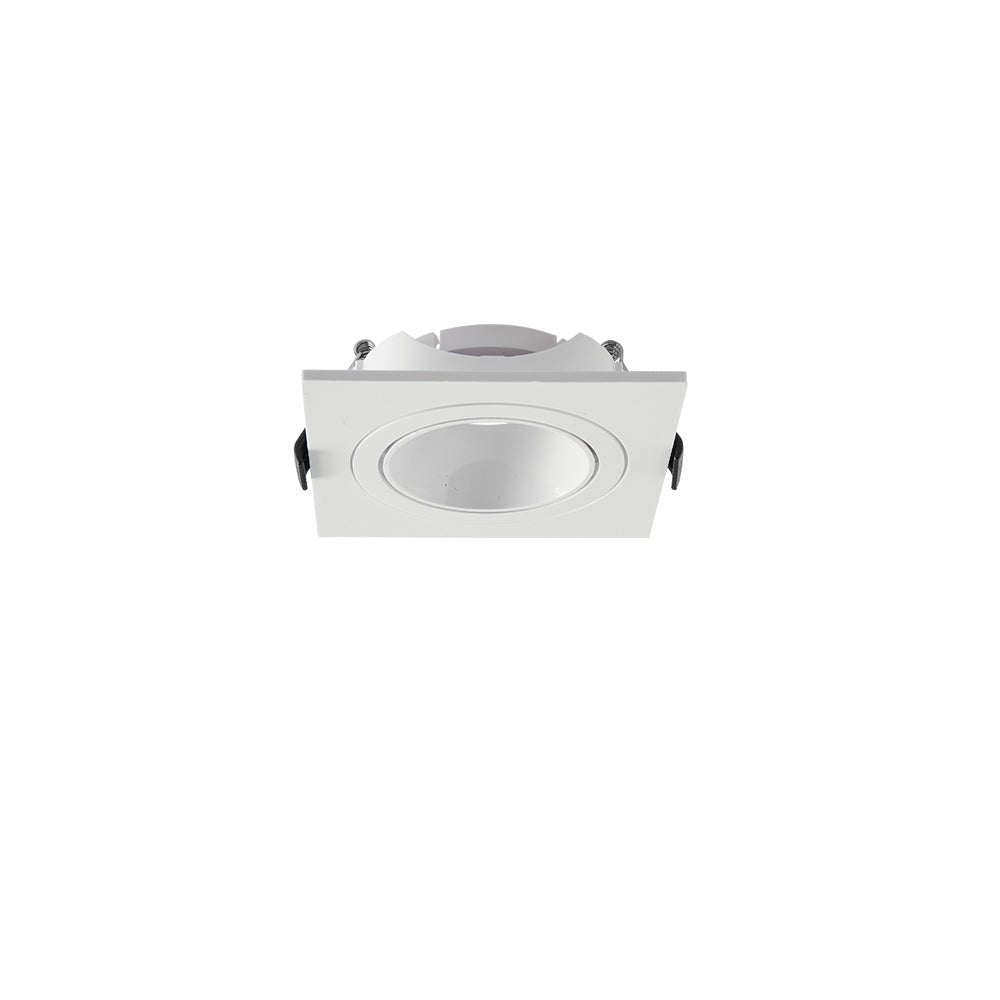 Main image of Rectangle Polycarbonate Tilt Recessed Downlight GU10 1 Lamp White 164-03023