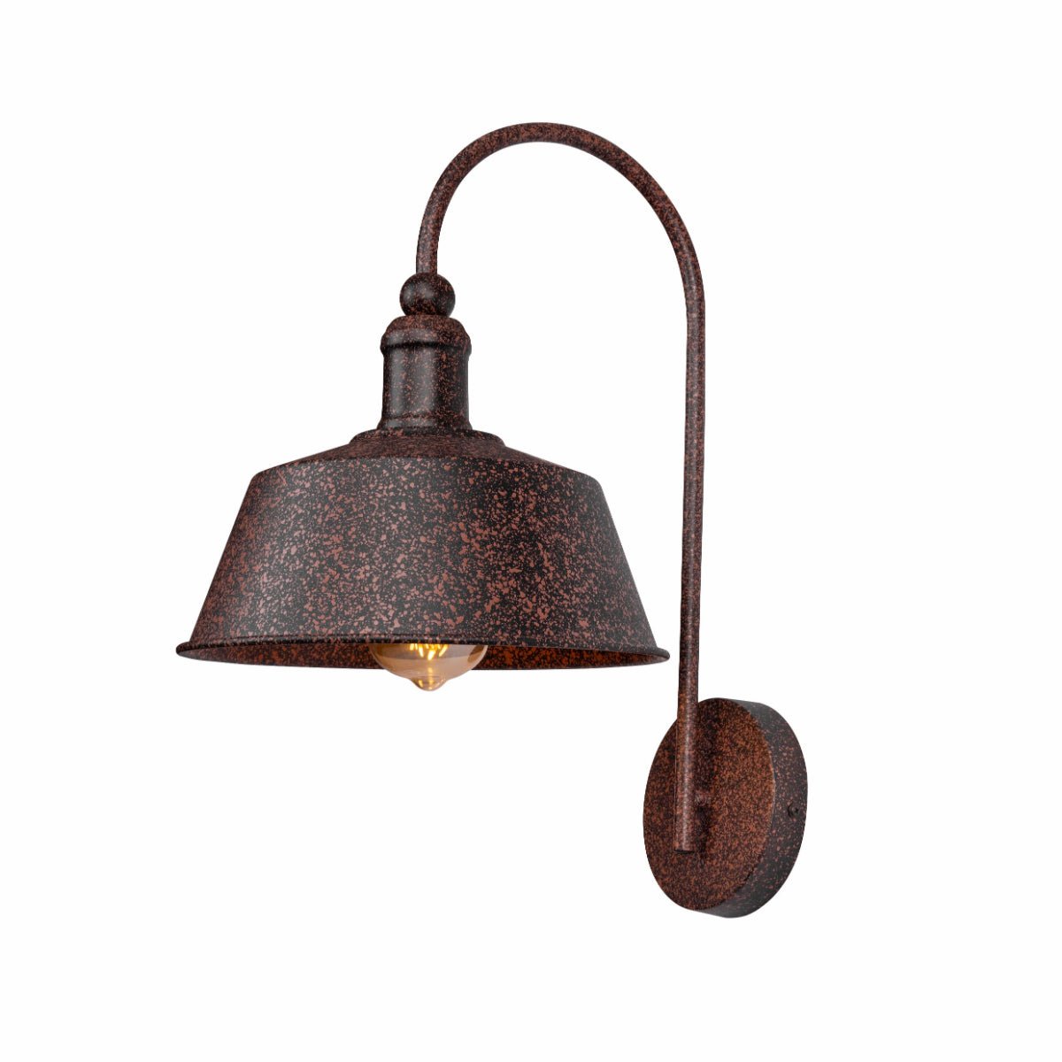 Main image of Rusty Brown Metal Step Downward Industrial Retro Wall Light with E27 Fitting | TEKLED 151-19588