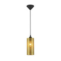 Sieve Chrome-Gold Cylinder Metal Pendant Ceiling Light D110 D195 E27 Fitting