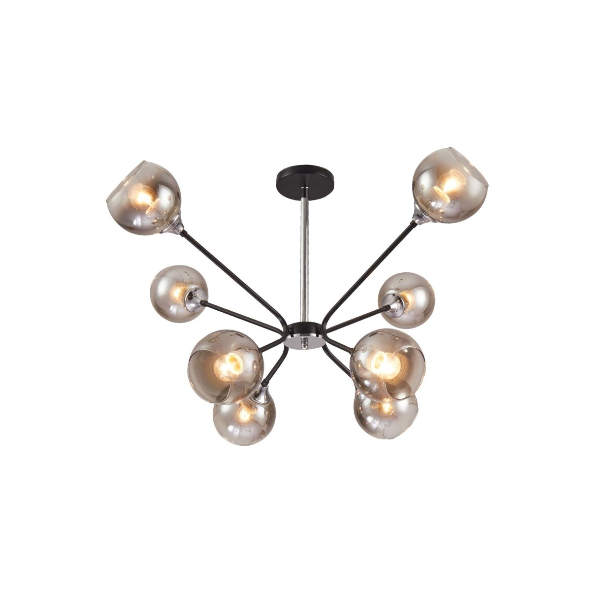 Main image of Smoky Cone Glass Black Chrome Metal Molecule Modern Ceiling Light 159-17172 | TEKLED 159-17172