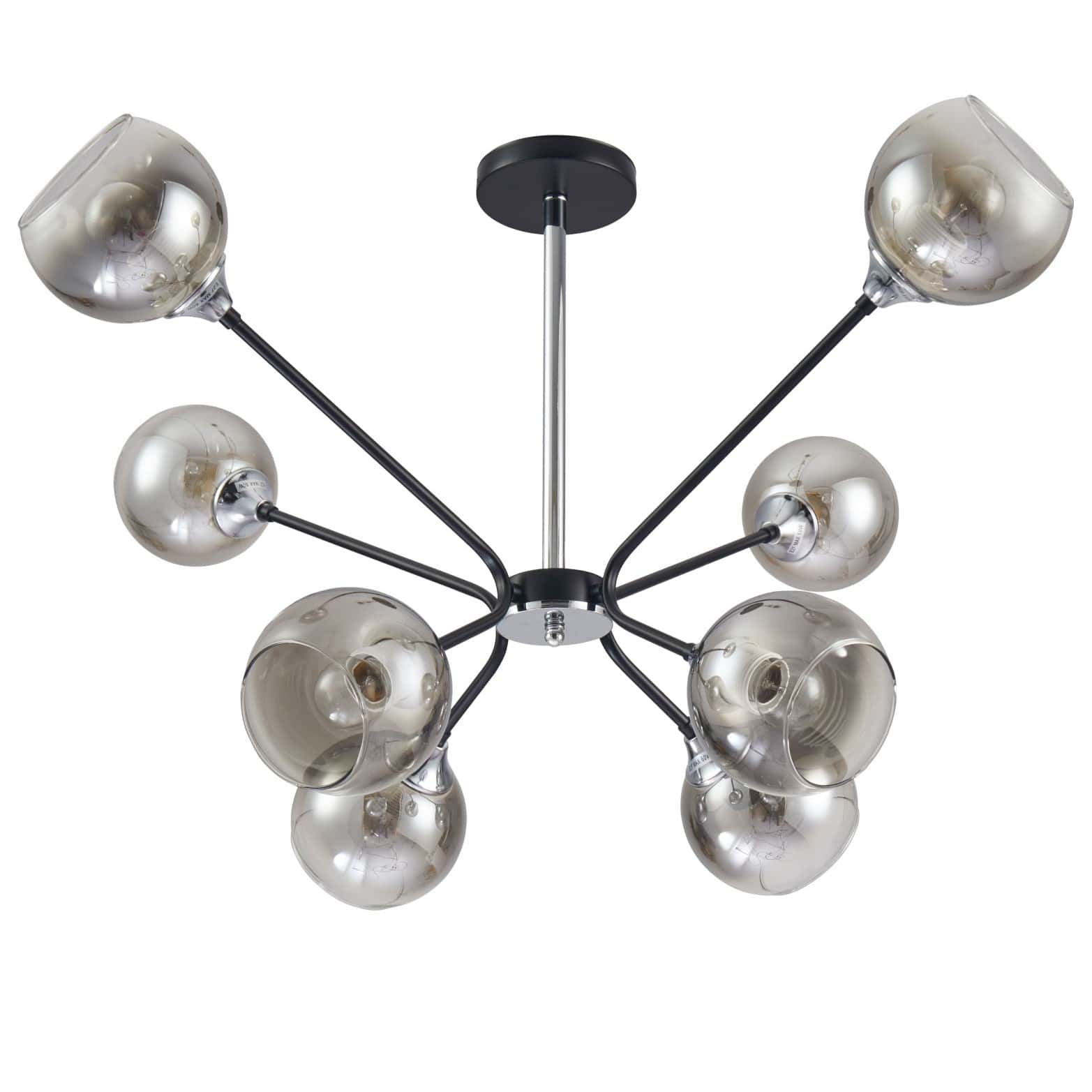 Main image of Smoky Cone Glass Black Chrome Metal Molecule Modern Ceiling Light 159-17172 | TEKLED 159-17172