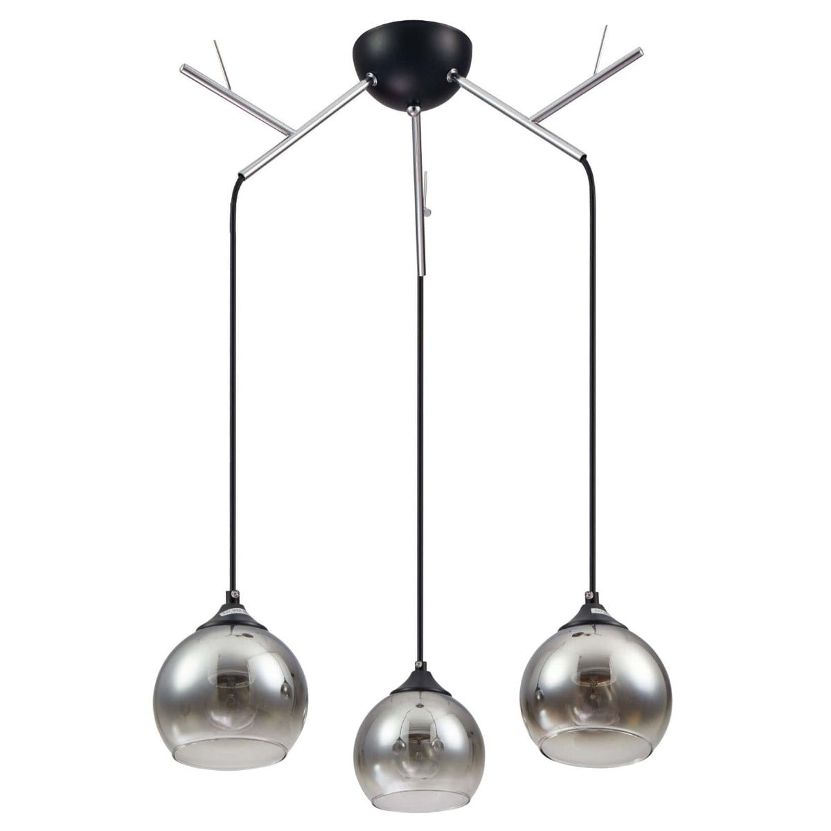 Main image of Smoky Dome Glass Chrome Twig Modern Ceiling Light | TEKLED 159-17598