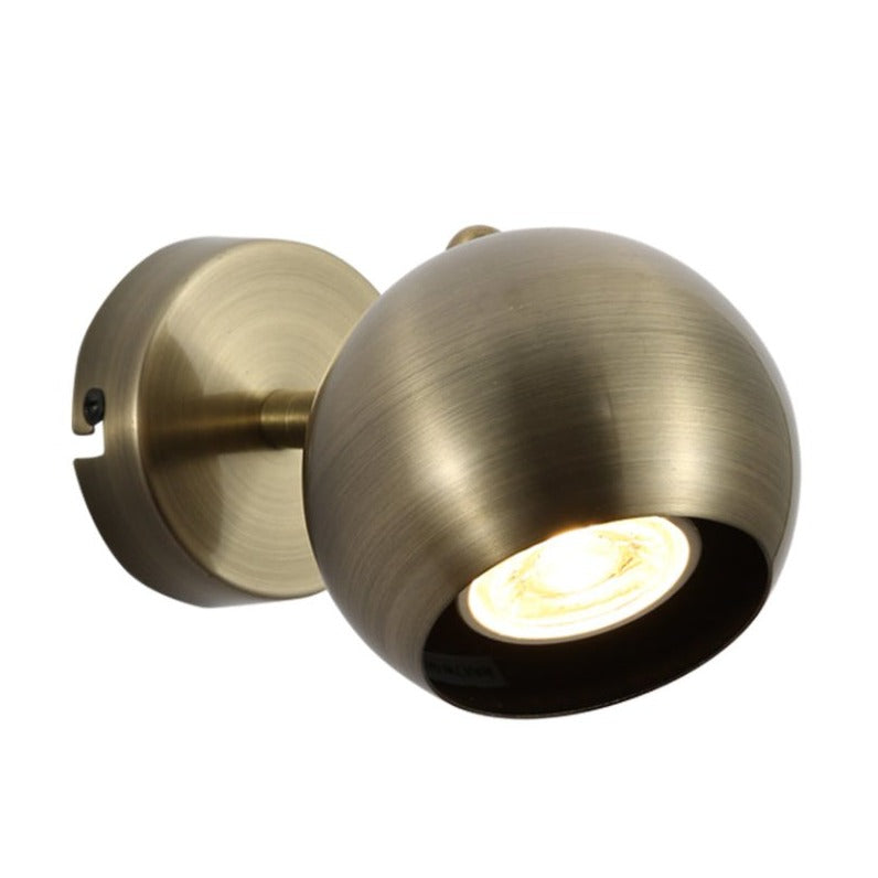 Main image of Sphere Spotlight Wall Light GU10 Antique Brass | TEKLED 172-03118