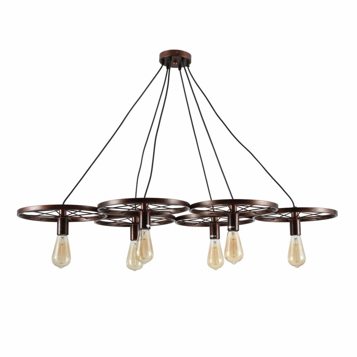 Vintage Industrial Wagon Wheel Chandelier Pendant Ceiling Light E27