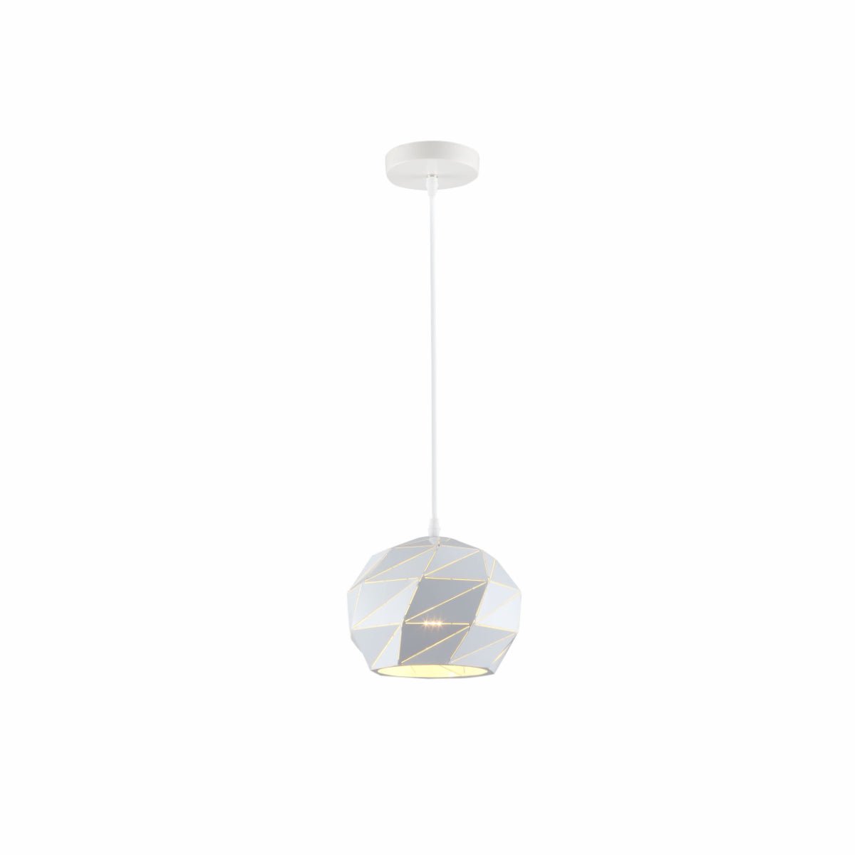 Main image of White Metal Laser Cut Globe Pendant Ceiling Light Small with E27 | TEKLED 150-18152