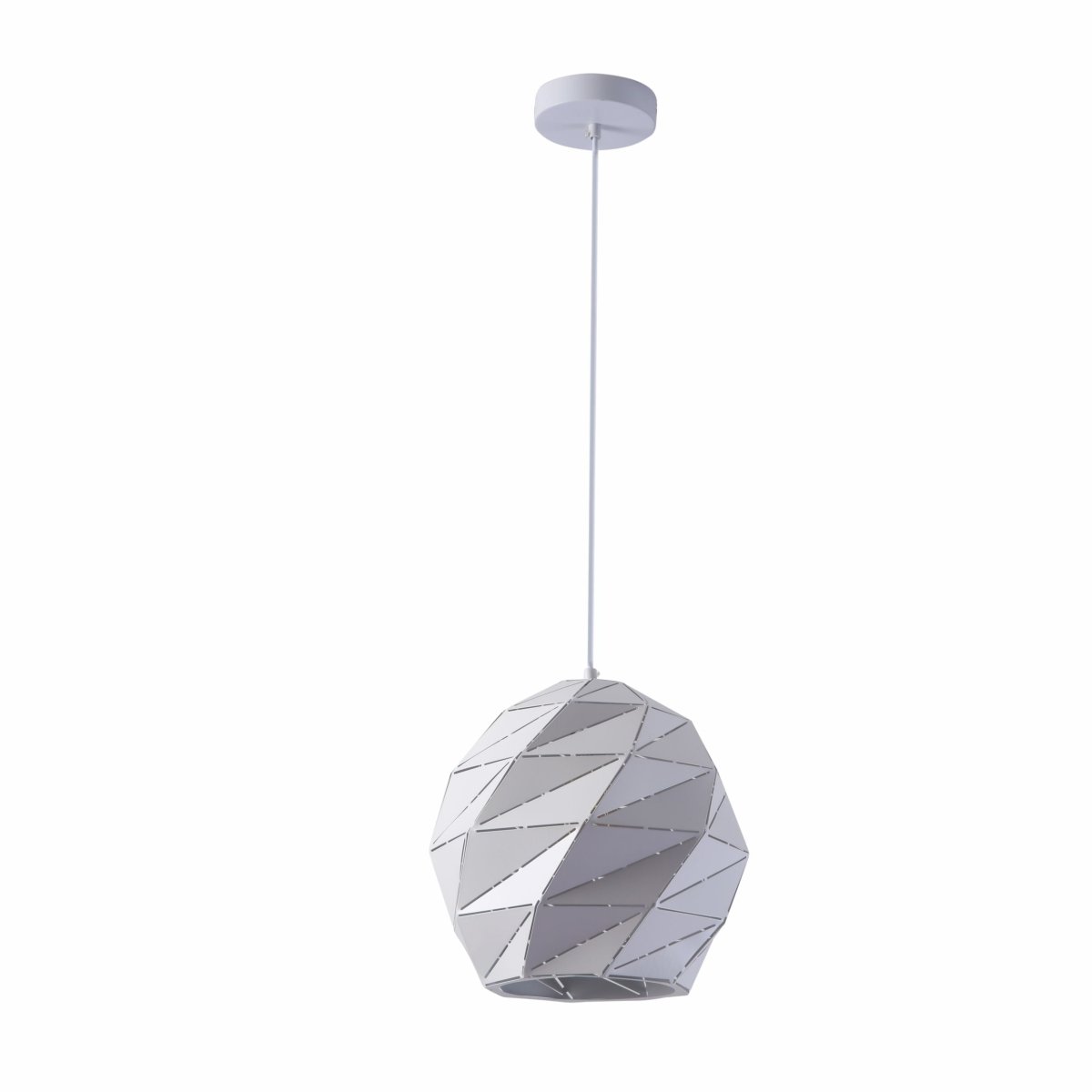 Main image of White Metal Laser Cut Globe Pendant Light Large with E27 Fitting | TEKLED 150-18262