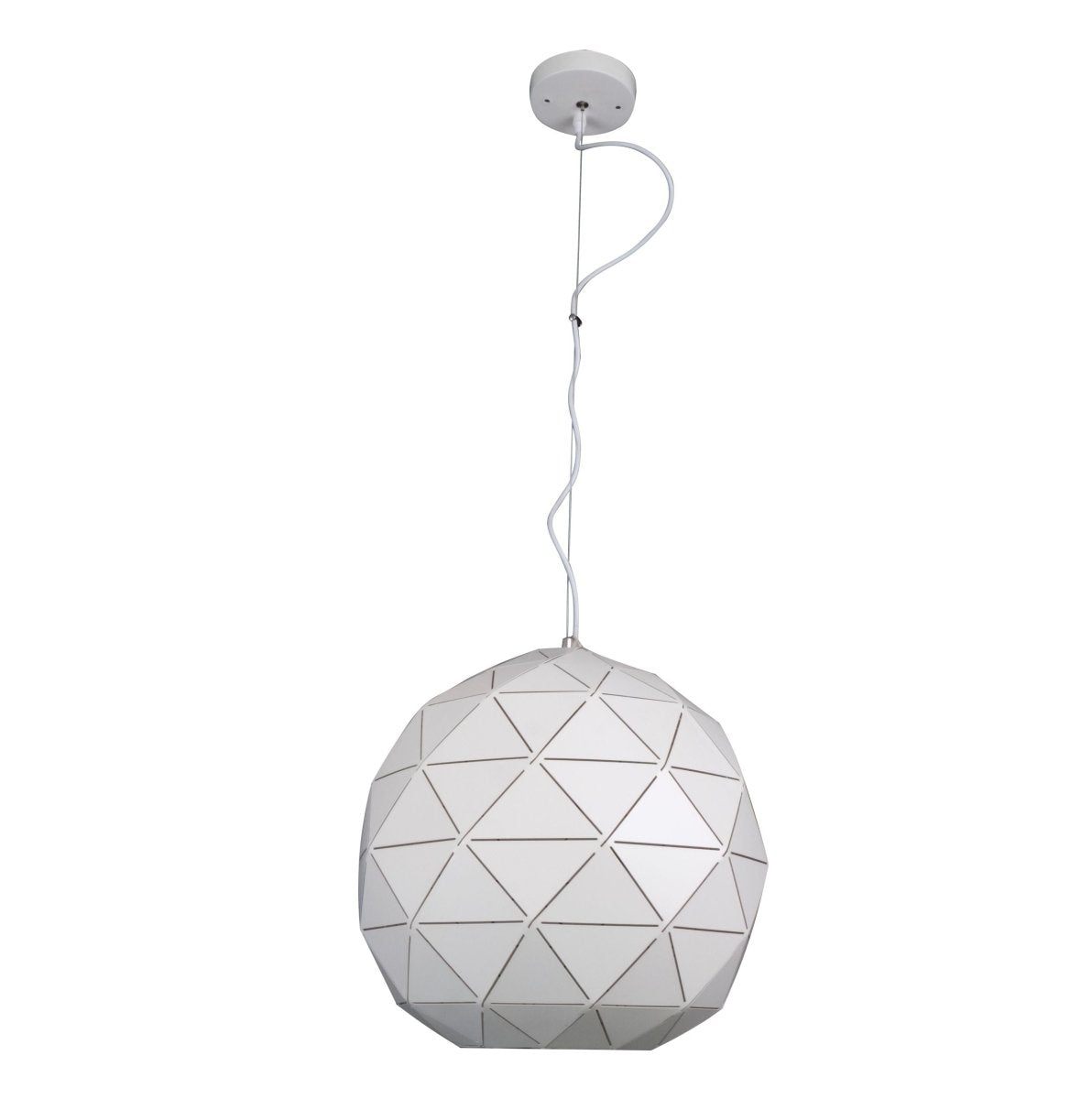 Main image of White Metal Laser Cut Globe Pendant Light X Large with E27 Fitting | TEKLED 150-18254