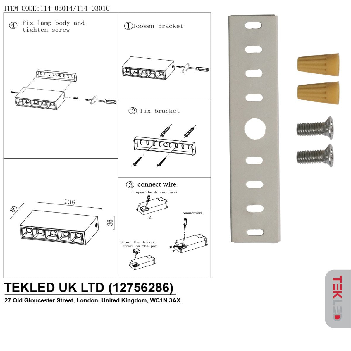 User manual for LED Mirage Blade Surface Mount Downlight 10W Cool White 4000K White IP20