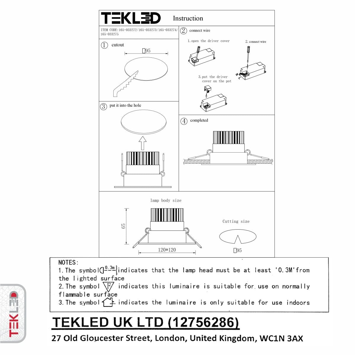 User manual for LED Recessed Downlight 10W Cool White 4000K Black IP20