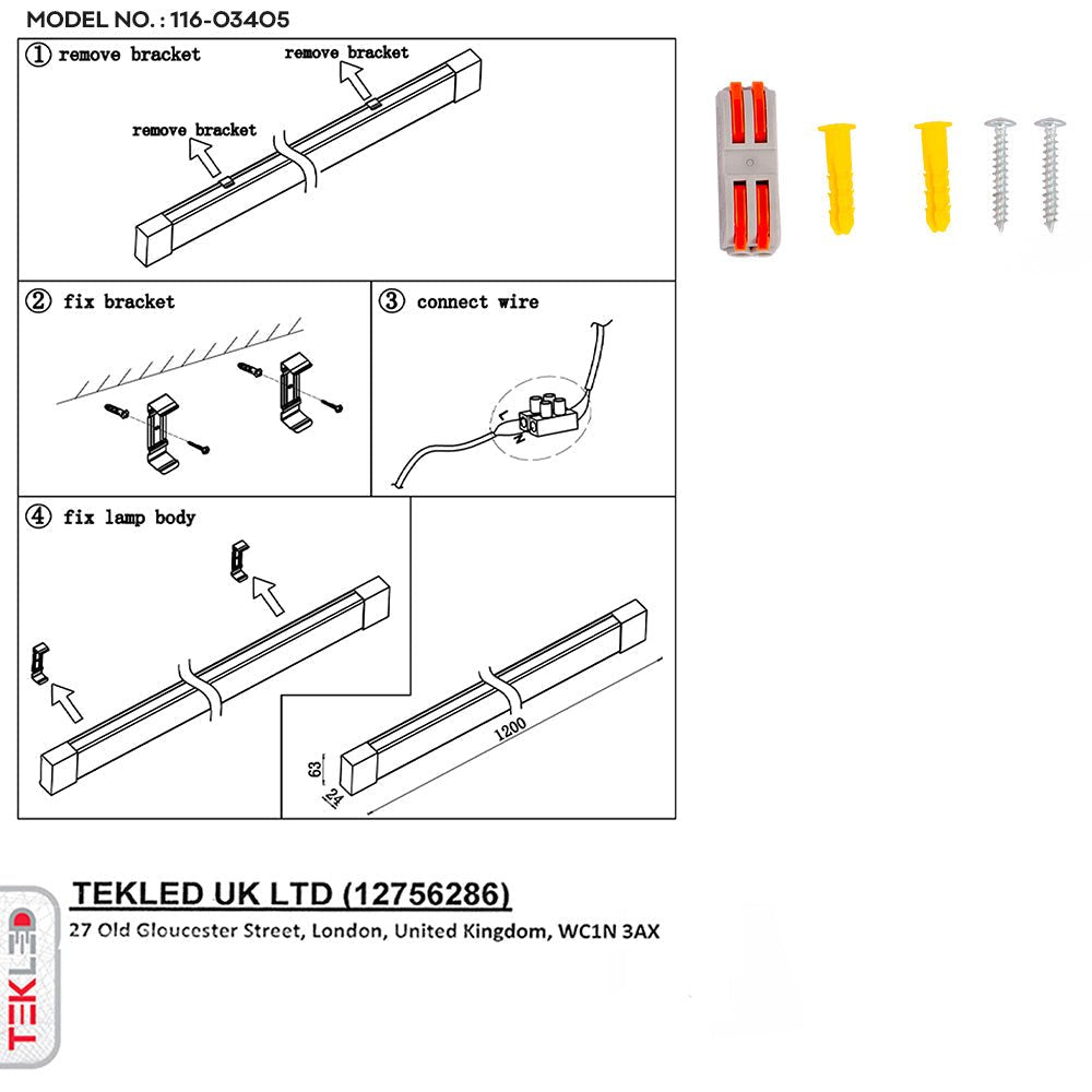 User manual for LED Surface Mounted Linear Fitting 48W 5000K Cool White IP20 150cm 5ft