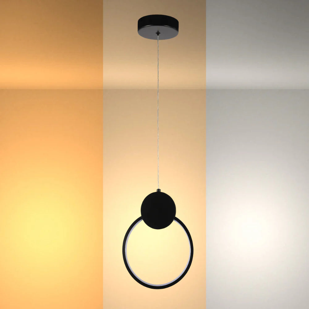 Mavey Modern Nordic Bedside LED Pendant Light Black CCT Changeble