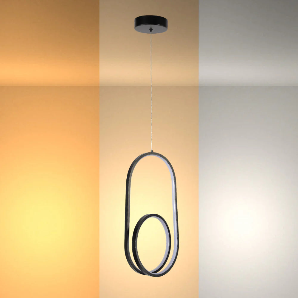 Mavey Modern Nordic Bedside LED Pendant Light Black CCT Changeble