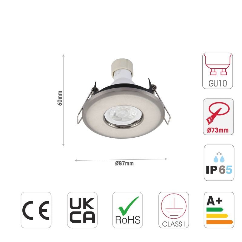 TEKLEDGU10 Downlight FixtureIP65 Fixed Diecasting Downlight GU10 Terminal Bracket And Junction Box143-03730White5