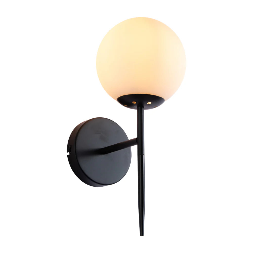 Main image of Mid-century Nordic Globe Sconce Modern Wall Light Black 151-19946