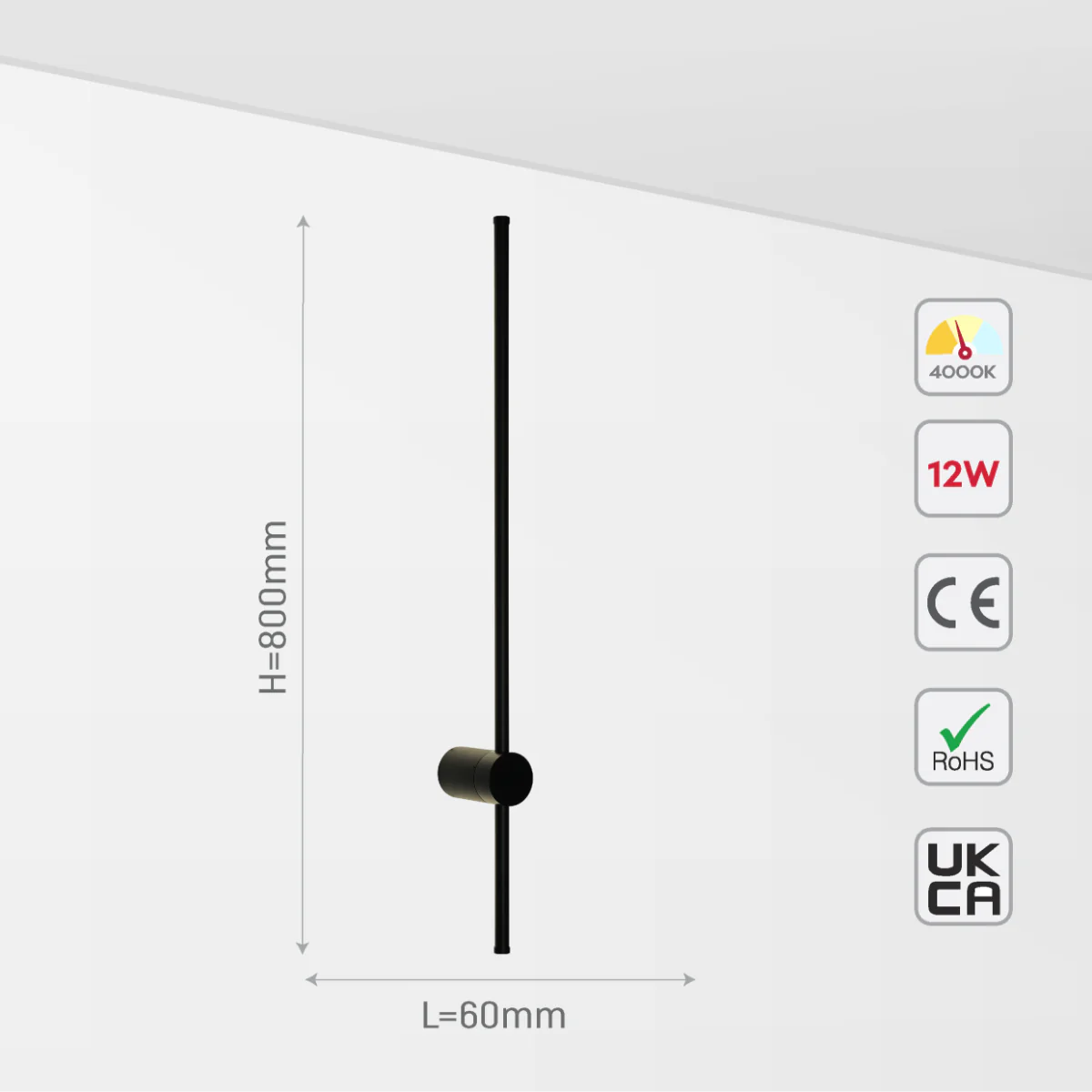 Size and certifications of Minimalist Linear Wall Sconce Light 151-19982