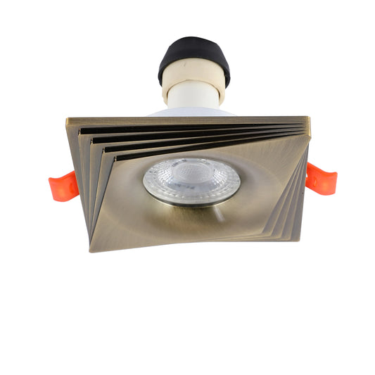 Square Recessed GU10 Downlight - 94mm, Dimmable, Aluminium Frame