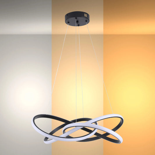 Modern LED Pendant Lights – Interlocking Rings, Wave & Tiered Designs