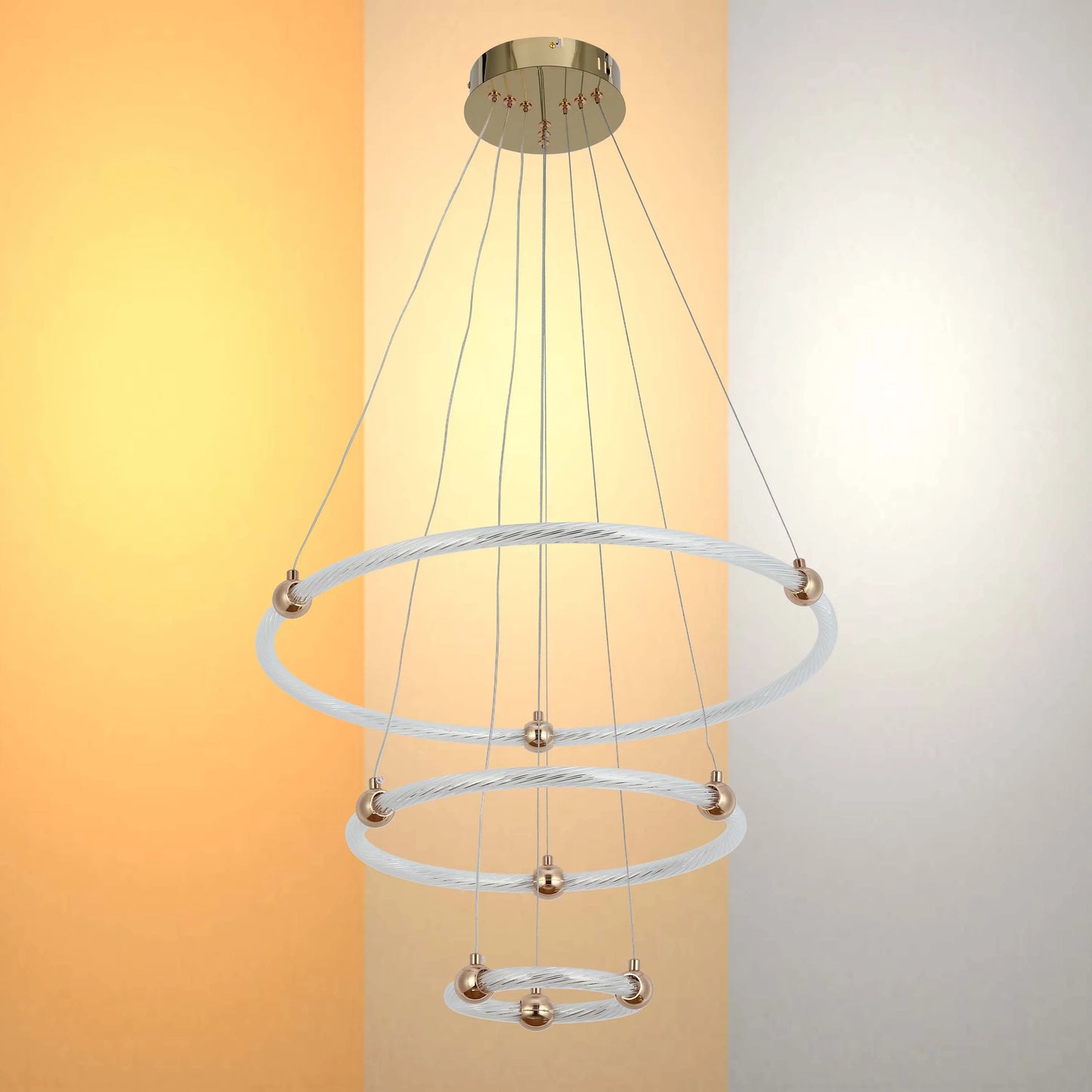 Modern LED Pendant Lights – Interlocking Rings, Wave & Tiered Designs