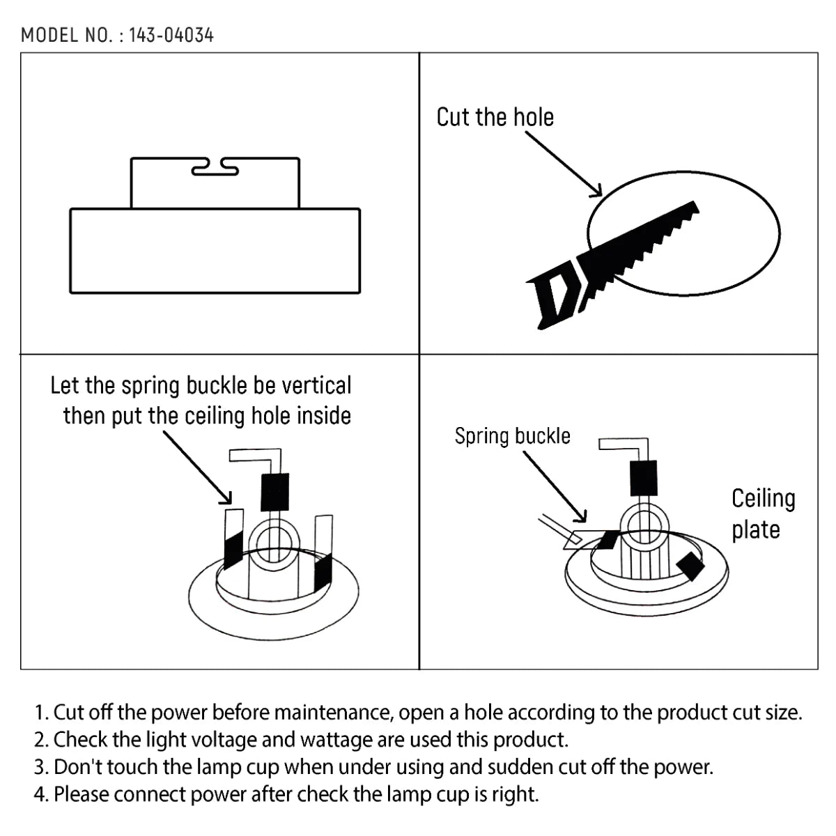 Technical specs of Modern Recessed GU10 Fixed Downlight with Low UGR Aluminium Design 143-04034