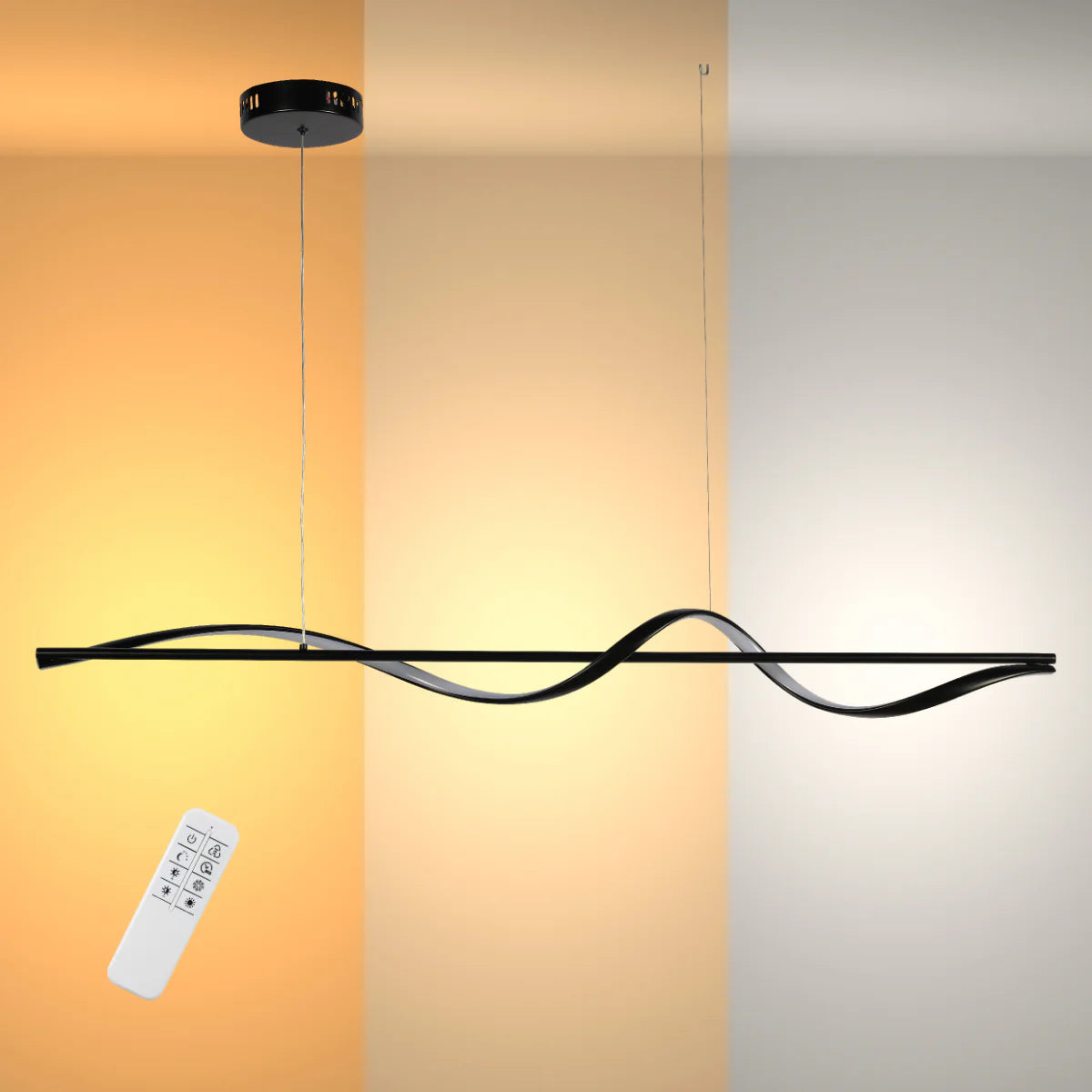 Modern Sleek Infinity Wave LED Pendant Light