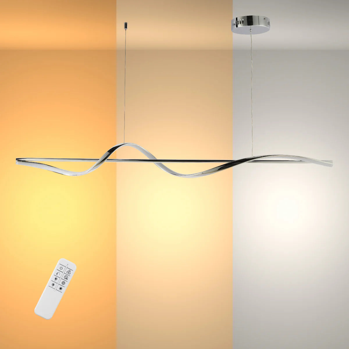 Modern Sleek Infinity Wave LED Pendant Light