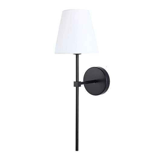 Modern Wall Light with White Fabric Shade – E27 Fitting, 540mm Height, Dimmable