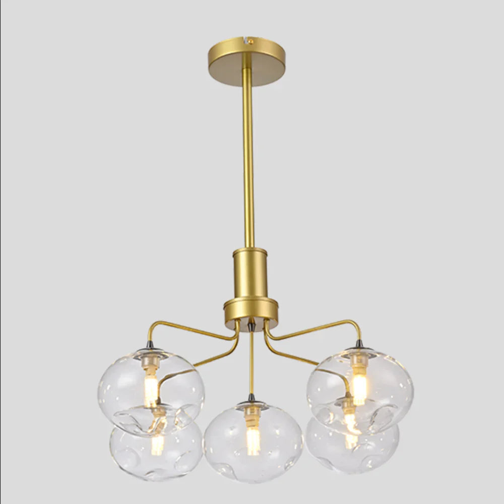 Main image of Multi-Arm Dimpled Globe Ceiling Light Elegant Gold | TEKLED 158-19698