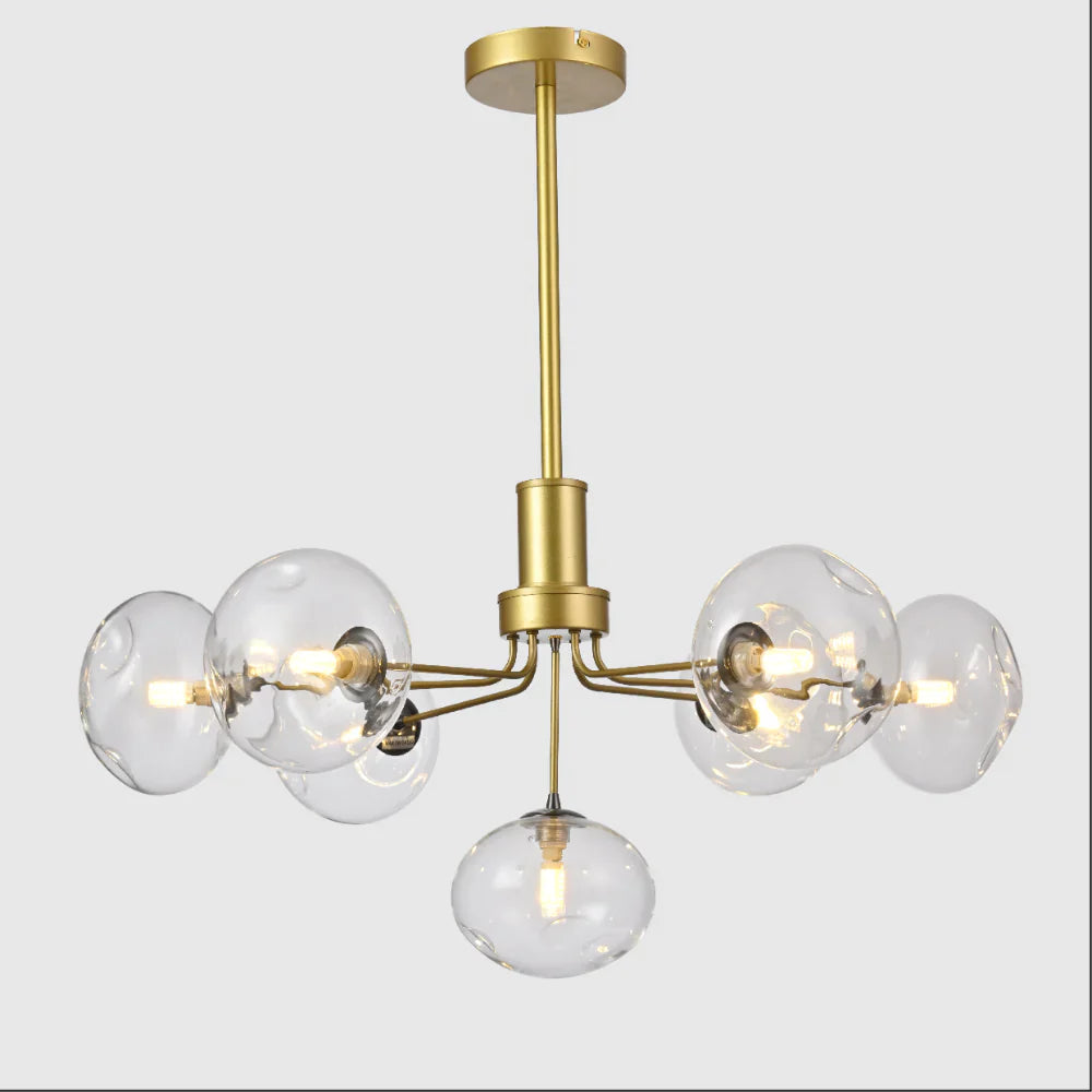 Main image of Multi-Arm Dimpled Globe Ceiling Light Elegant Gold | TEKLED 158-19700