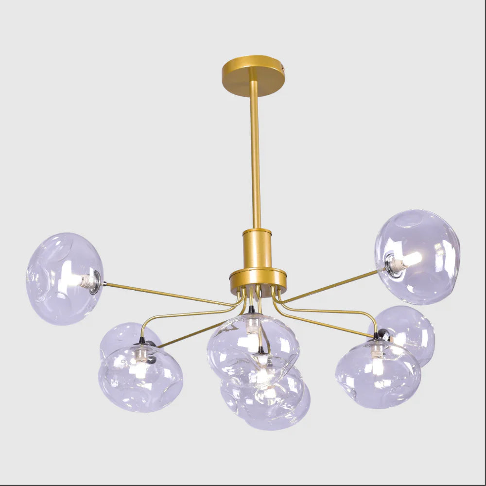 Multi-Arm Dimpled Globe Ceiling Light Elegant Gold