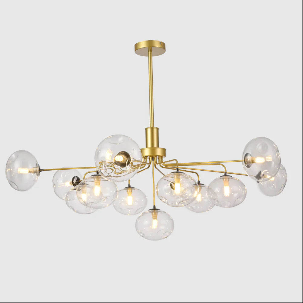 Main image of Multi-Arm Dimpled Globe Ceiling Light Elegant Gold | TEKLED 158-19704