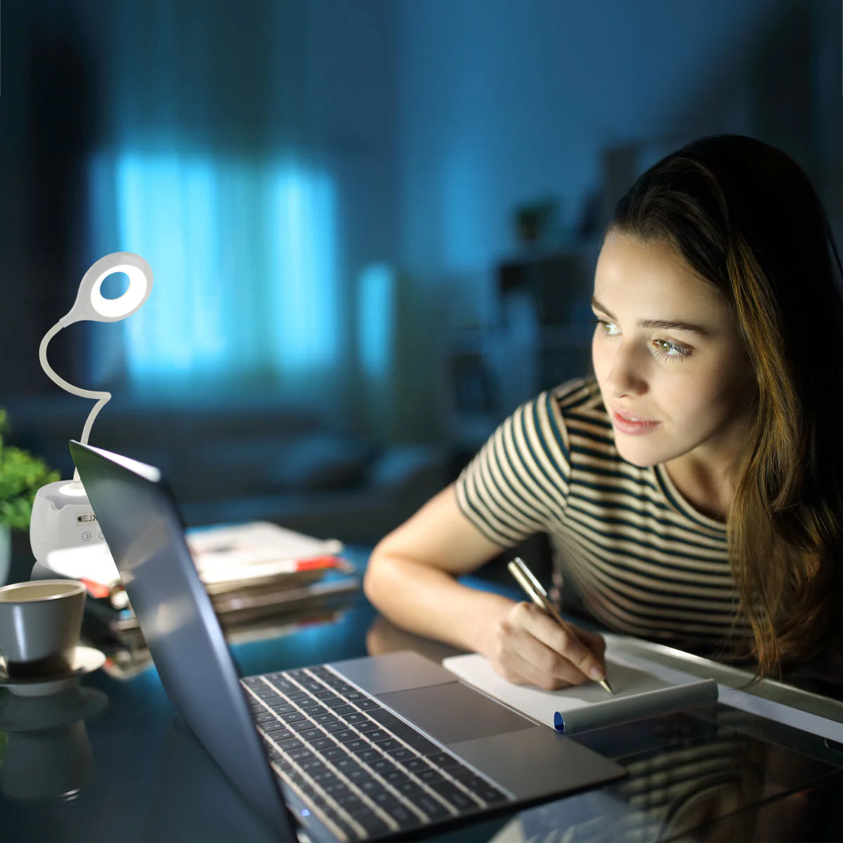 Where to use Multifunctional Rechargeable LED Ring Desk Lamp with Pencil Holder 130-03760