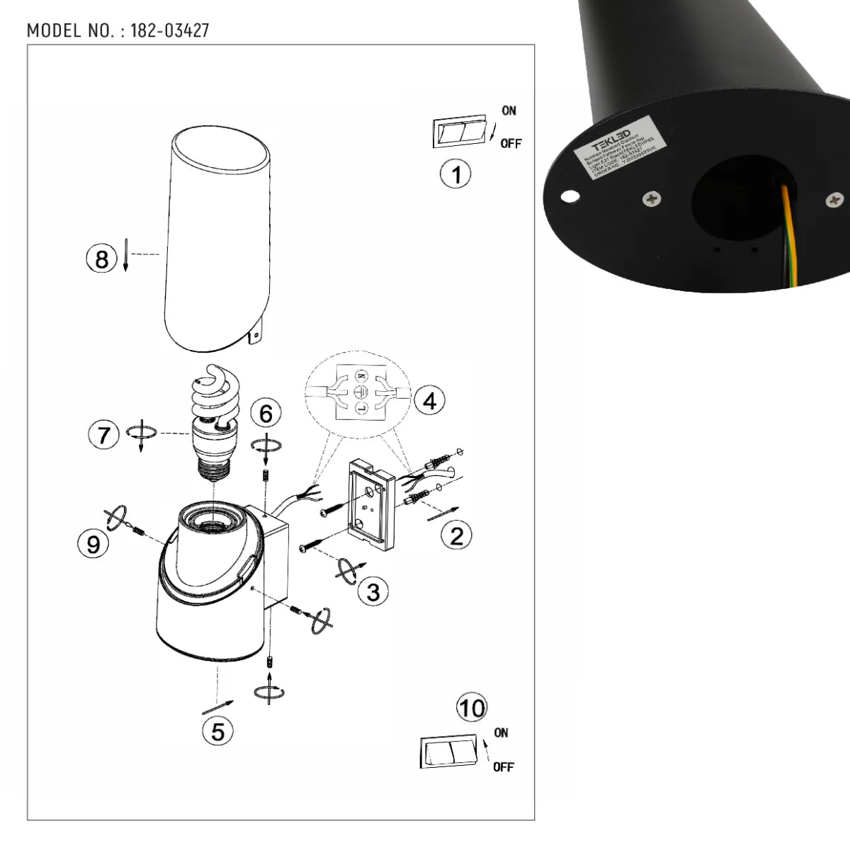 Technical specs of Norman Newport Outdoor Bollard Pathway Fence-top Light E27 White 182-03427