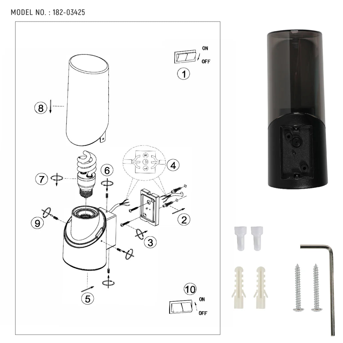 Technical specs of Norman Newport Outdoor Wall Light Sconce IP54 182-03425