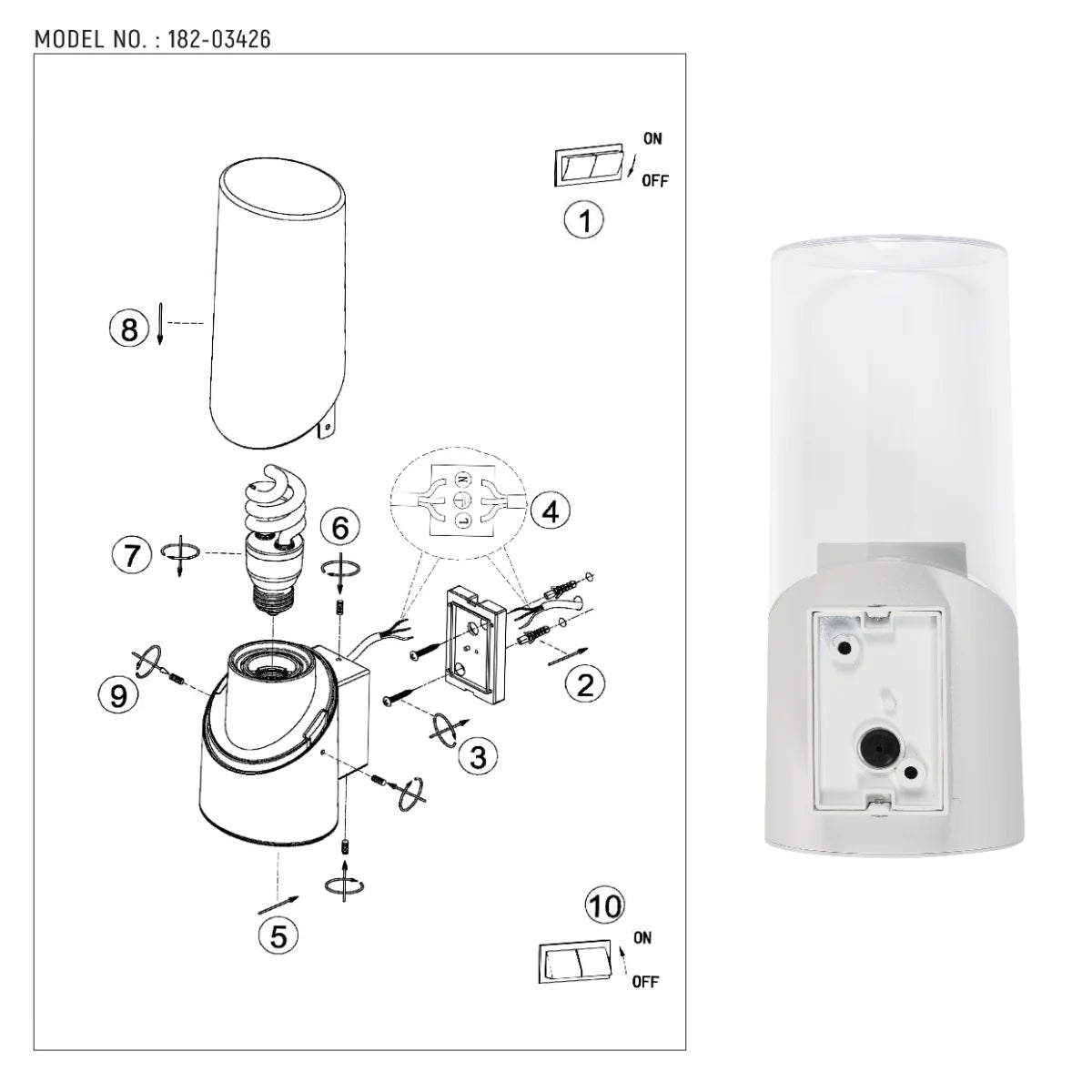 Technical specs of Norman Newport Outdoor Wall Light Sconce IP54 182-03426