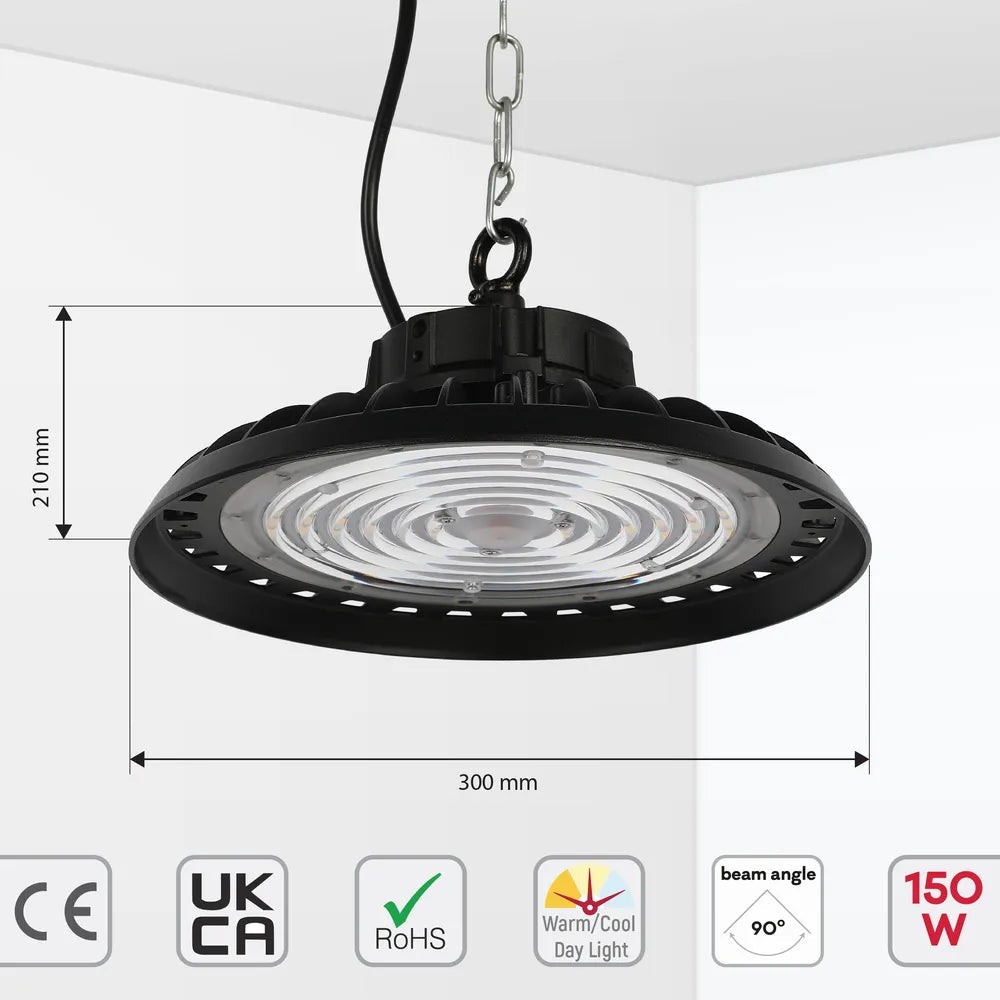 Size and technical specs of the Nova High Bay LED Light with Reflector Options-230-03049