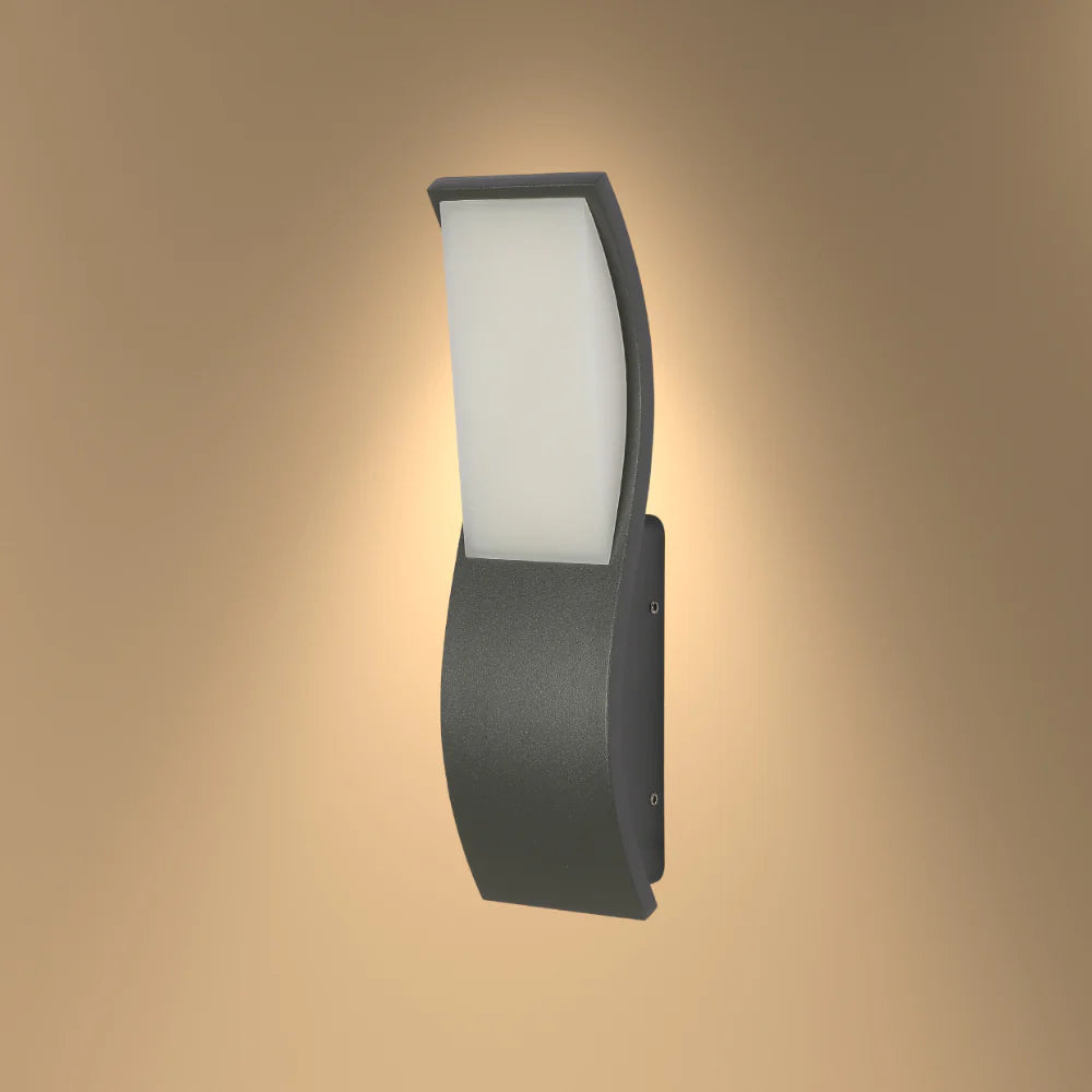 Ola Wavy Rectangle LED Outdoor Wall Light 7W 4000K