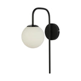 Opal Globe Glass Cane Metal Downward Wall Light
