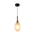 Opalescent Ellipsoid Pendant Light with Gold Detail