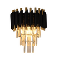 Orbit Glow Design 3 Tiered Crystal Wall Sconce Light Black Gold