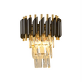 Orbit Glow Design 3 Tiered Crystal Wall Sconce Light Black Gold