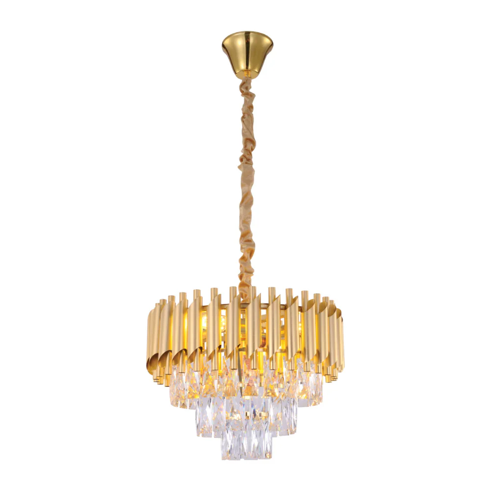 Orbit Glow Design Tiered Crystal Modern Chandelier Ceiling Light