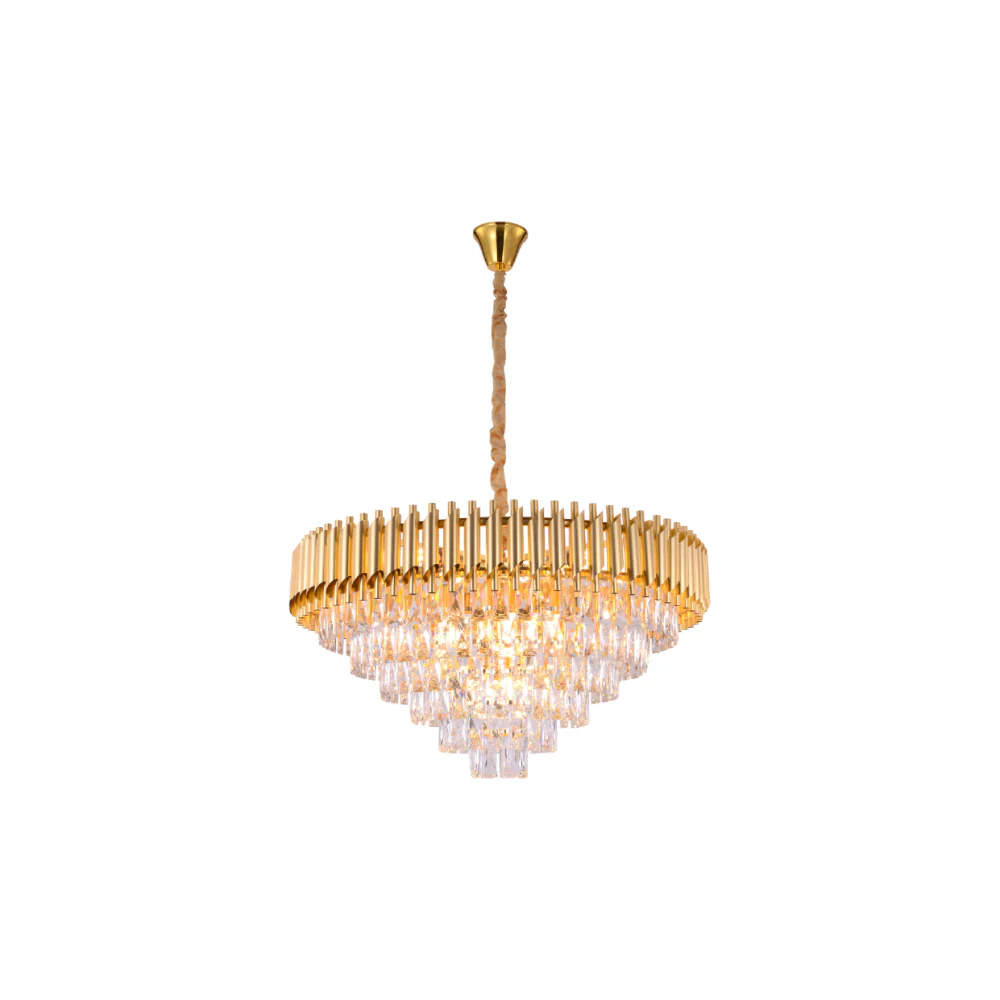 Orbit Glow Design Tiered Crystal Modern Chandelier Ceiling Light