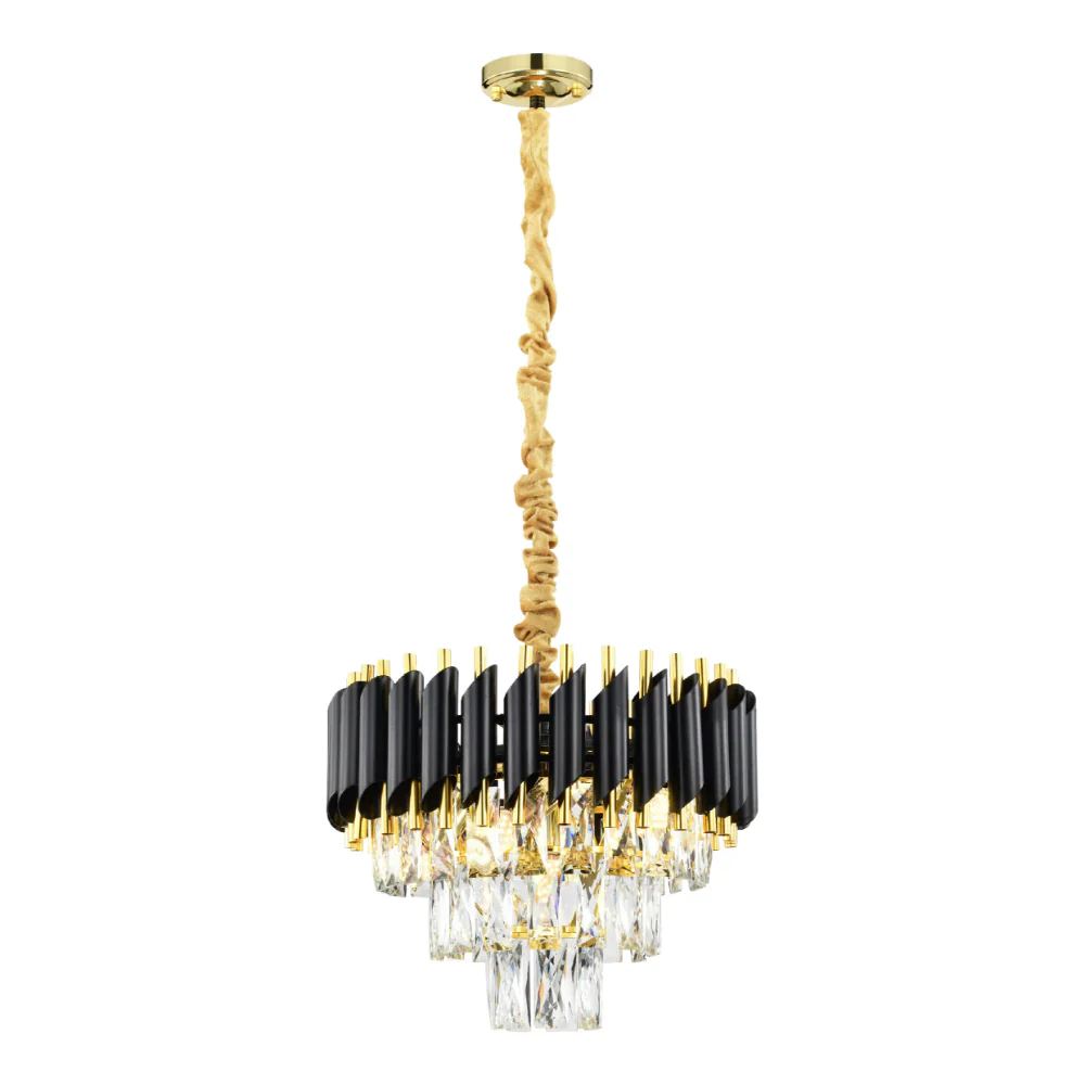 Orbit Glow Design Tiered Crystal Modern Chandelier Ceiling Light