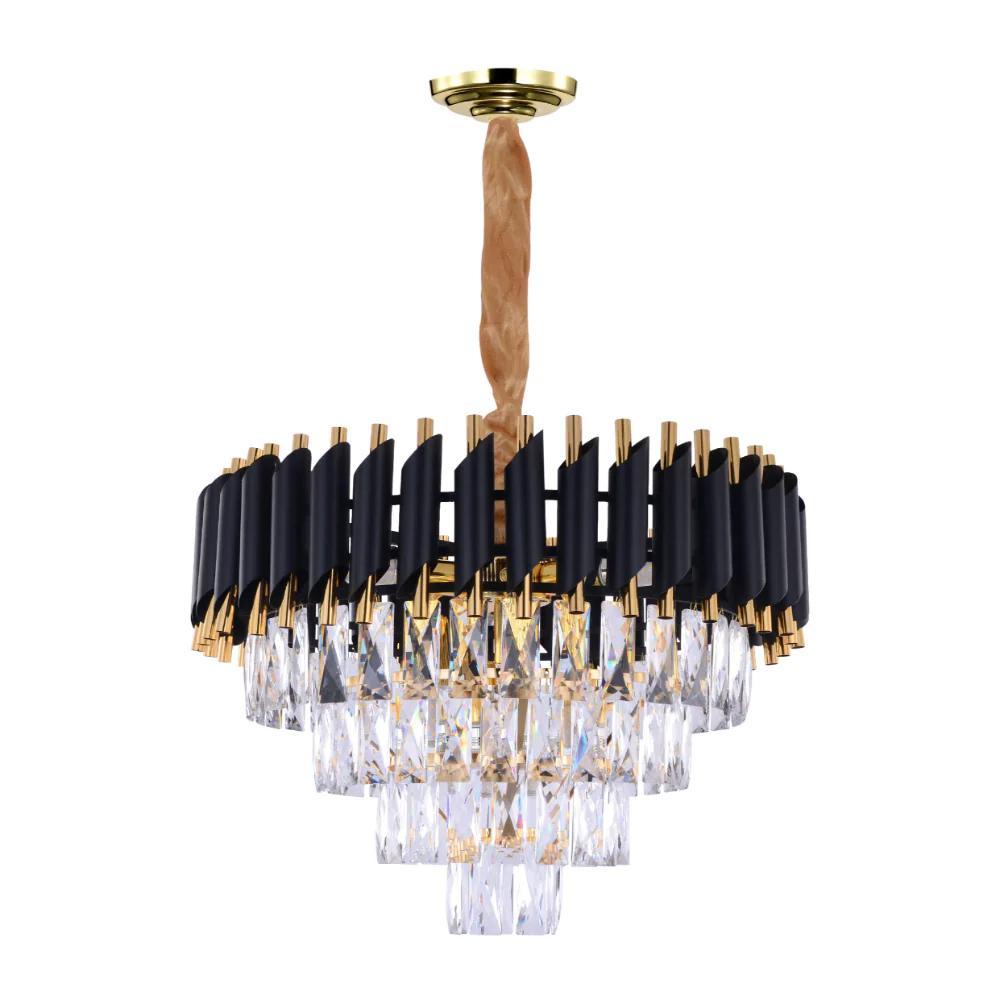Orbit Glow Design Tiered Crystal Modern Chandelier Ceiling Light