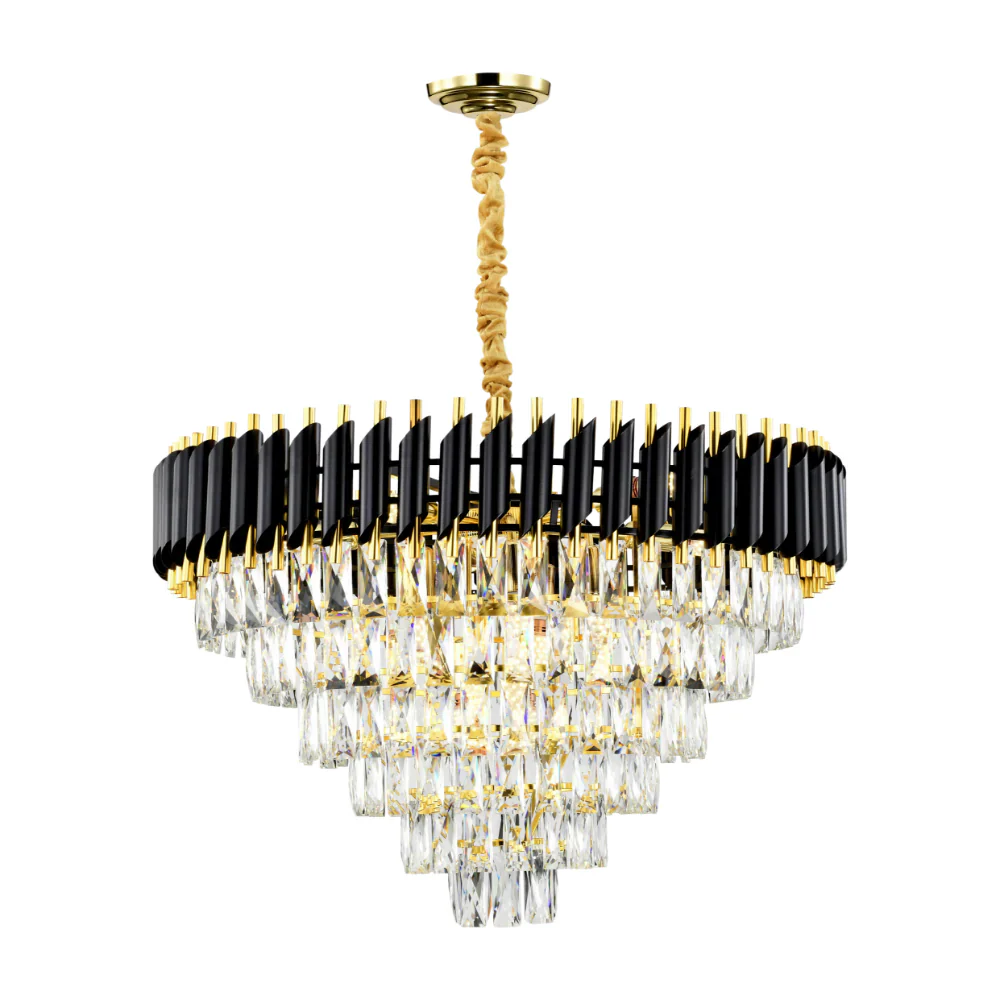 Orbit Glow Design Tiered Crystal Modern Chandelier Ceiling Light