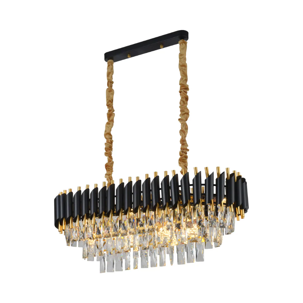 Orbit Glow Design Tiered Crystal Modern Chandelier Ceiling Light