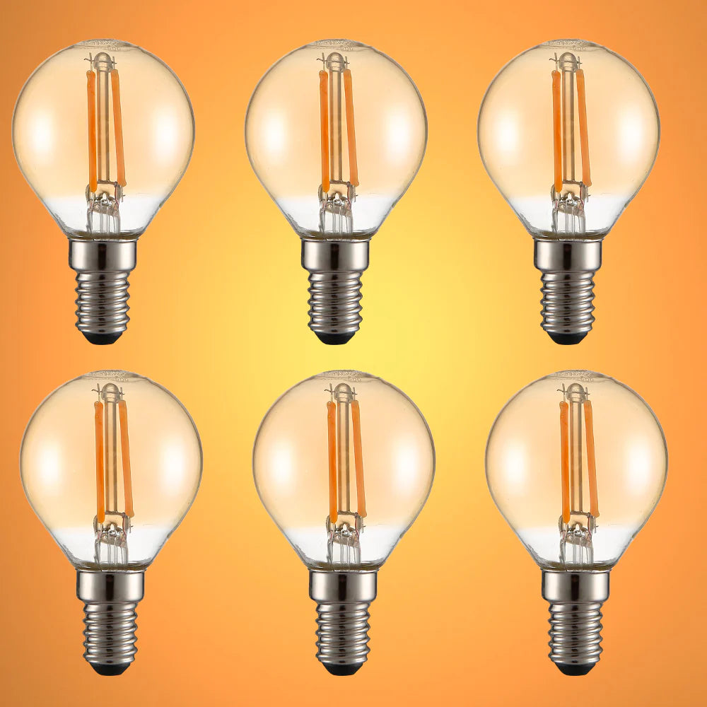 LED Filament P45 Golf Ball Bulb E14 Small Edison Screw Warm White 2400K